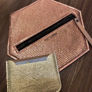 GREAT GIFT!!  Metallic Leather wristlet pouch